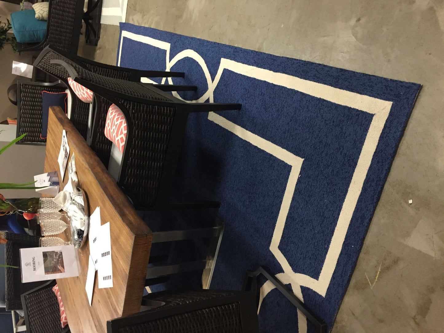 3inches x 5inches Ocean Coastal Bordered Area Rug