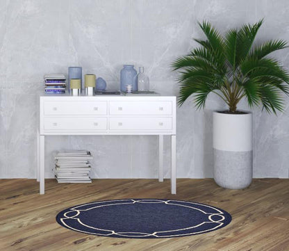 3inches x 5inches Ocean Coastal Bordered Area Rug