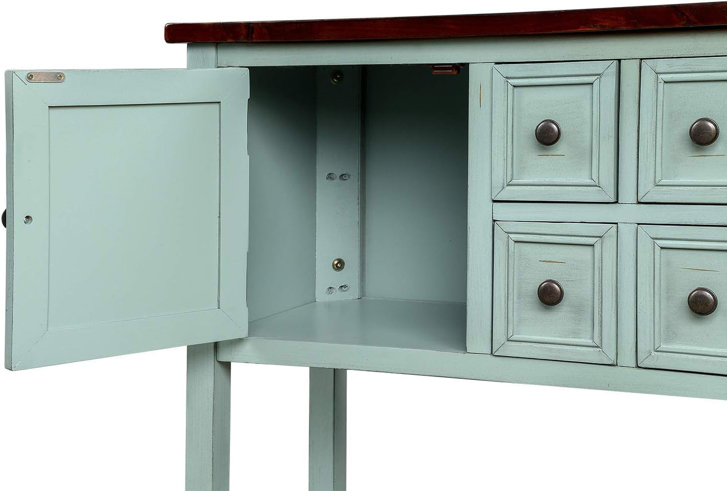 Cambridge Series Sideboard Table with Bottom Shelf, Antique Blue