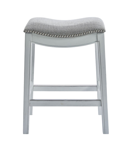 31inches White Finished Solid Wood Bar Stool