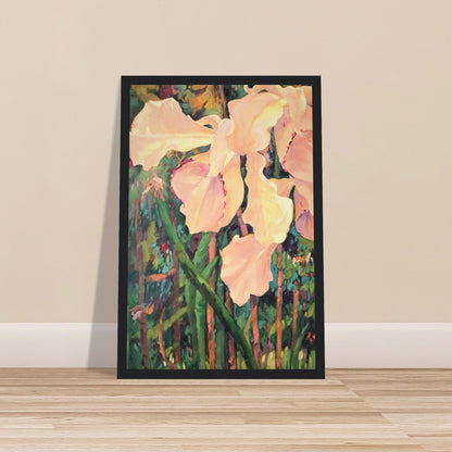 'Pink Orchid’ Floral | 12x18 inch Wooden Framed Art Print | Original Artwork by American Artist Barbara Cleary