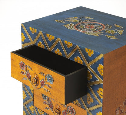 Jade Exotic Hand Painted 3 Drawer Accent Chest