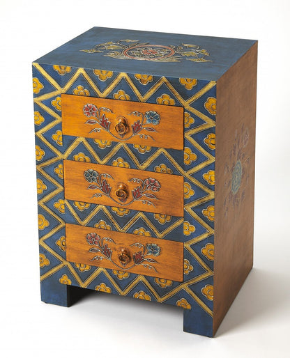 Jade Exotic Hand Painted 3 Drawer Accent Chest