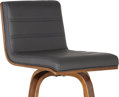 Vienna Mid-Century Modern 30″ Barstool Grey/Walnut