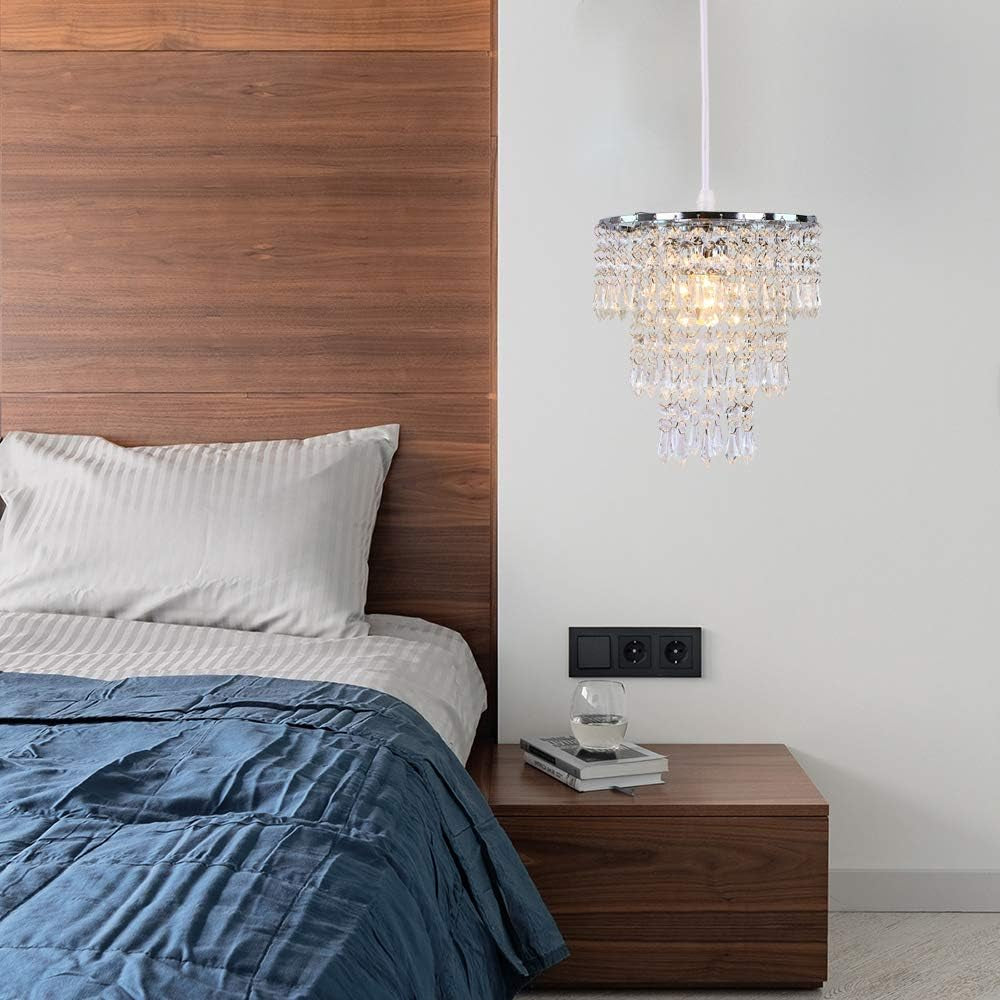 Mini Crystal Chandelier Lighting Fixture Flush Mount Ceiling Light