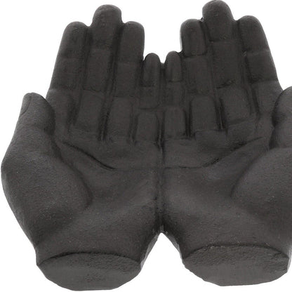 7" Black Modern Open Hands Tabletop Sculpture
