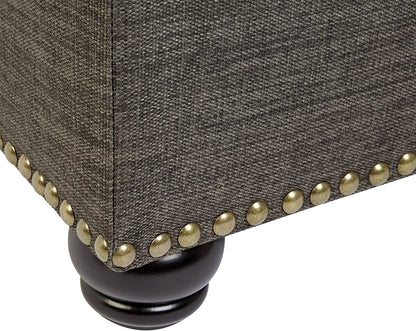 Modern Gray Ottoman with Storage Space