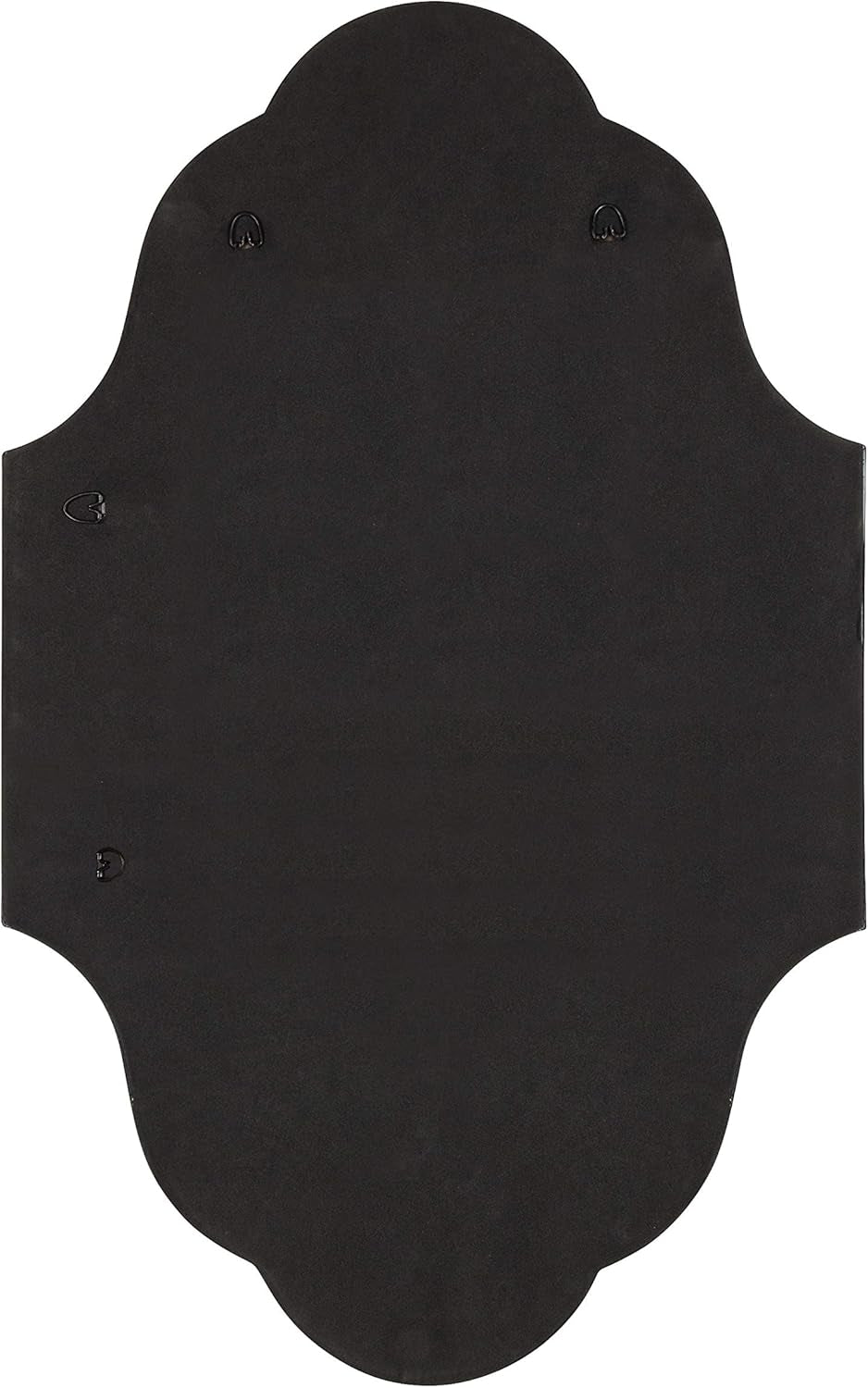 Kate and Laurel Rowla Glam Scalloped Wall Mirror, 23" X 37", Black, Chic, Sophisticated Accent Mirror for Decor or Bathroom Vanity