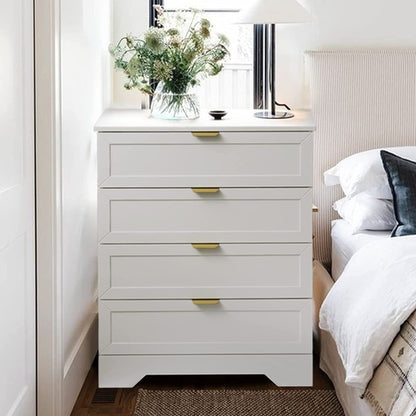 White 4-Drawer Modern Dresser