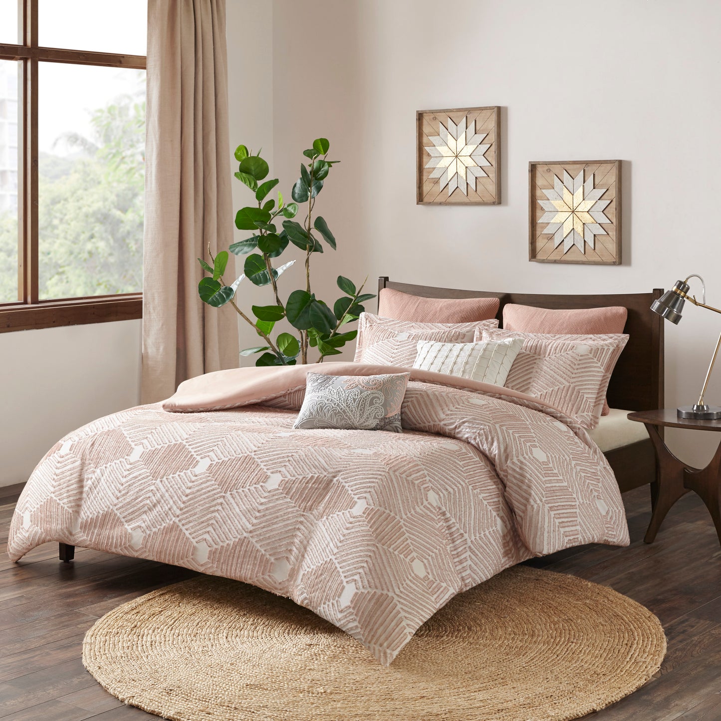 King/Cal King Cotton Jacquard Duvet Cover Set