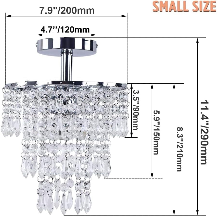 Small Crystal Chandelier Led Crystal Ceiling Lights 3 Tiers Crystal