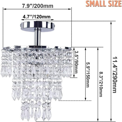 Small Crystal Chandelier Led Crystal Ceiling Lights 3 Tiers Crystal