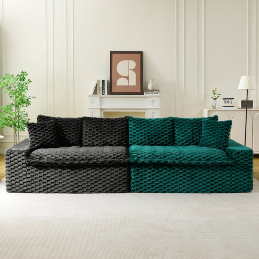 Luxury Color-Block Turtle Velvet Multifunctional Sofa - Arrangeable in Single Row, Side-by-Side or Facing Each Other, Stylish Living Room Furniture for Cozy Home Decor