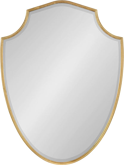 Caskill Elegant Gold Metal Shield Wall Mirror, 24 X 32, Decorative