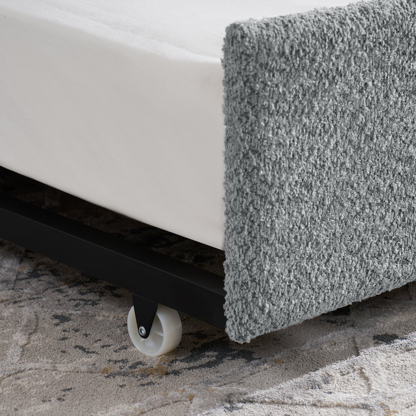 Upholstered Tufted Daybed Sofa Bed with Trundle and Convertible Design