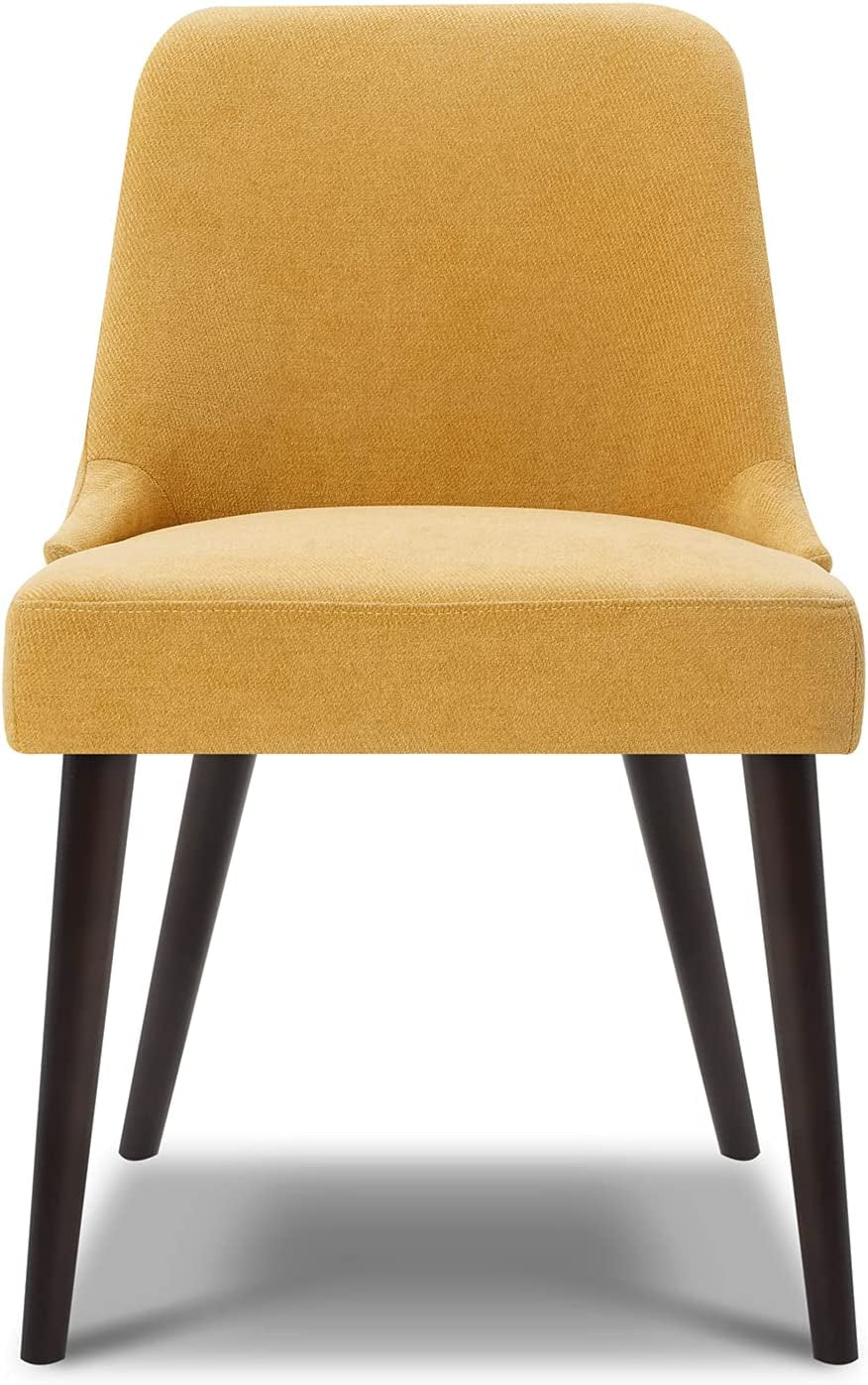 Mid-Century Modern Fabric Accent Chair, Set of 2, Yellow