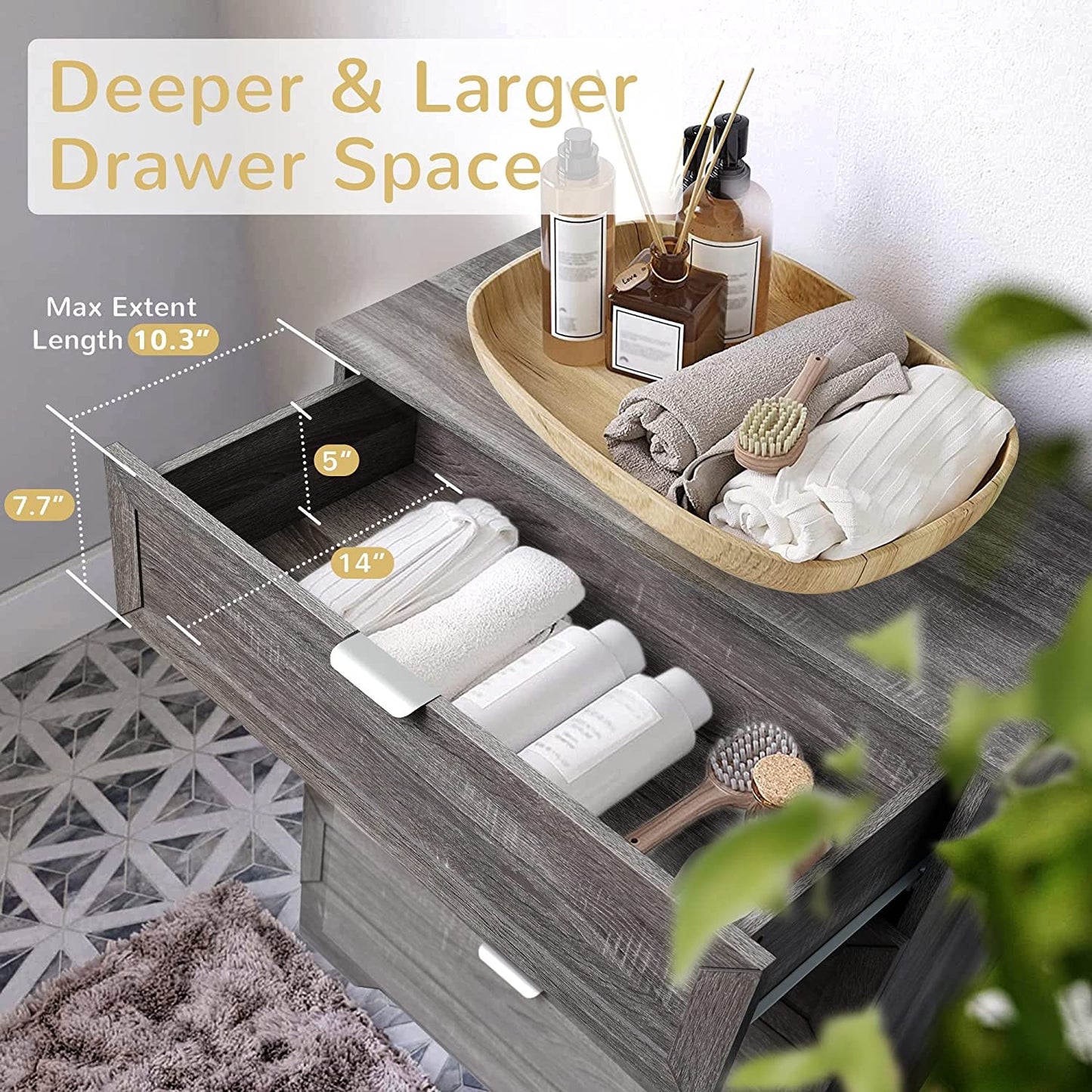 4-Drawer Farmhouse Dresser, Wash Grey