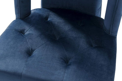 Elsie Dining Side Chair Velvet Upholstered Nailhead Trim Seat Espresso