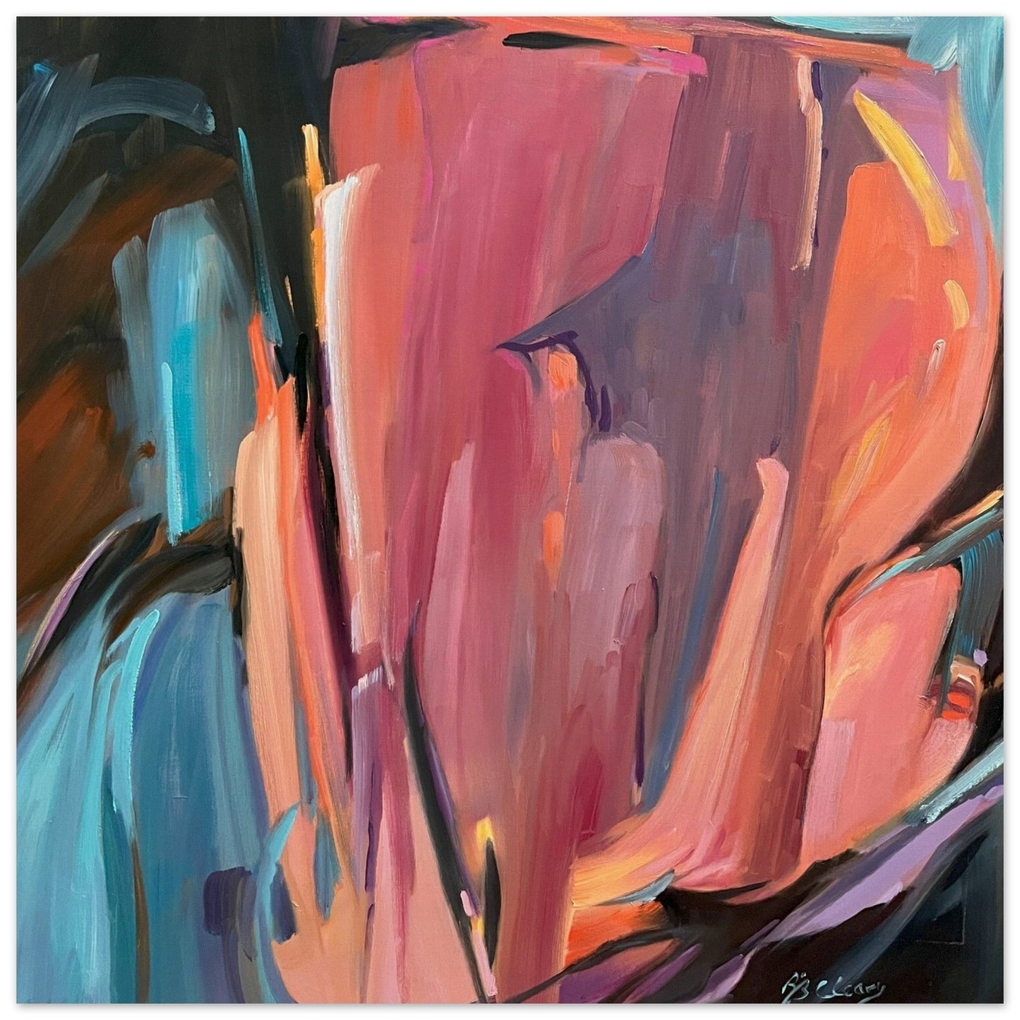 'Colorscape' Abstract I 16x16 Museum-Quality Matte Paper Poster | Original Artwork by American Artist Barbara Cleary