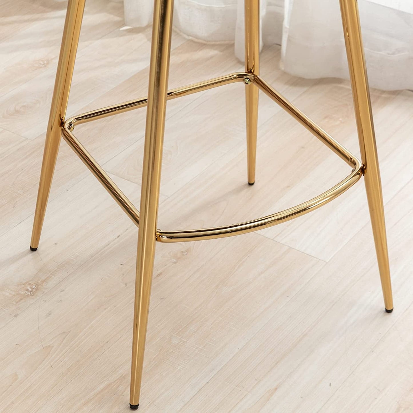 Gray Velvet Woven Backrest Barstool Set - Comfortable & Stylish