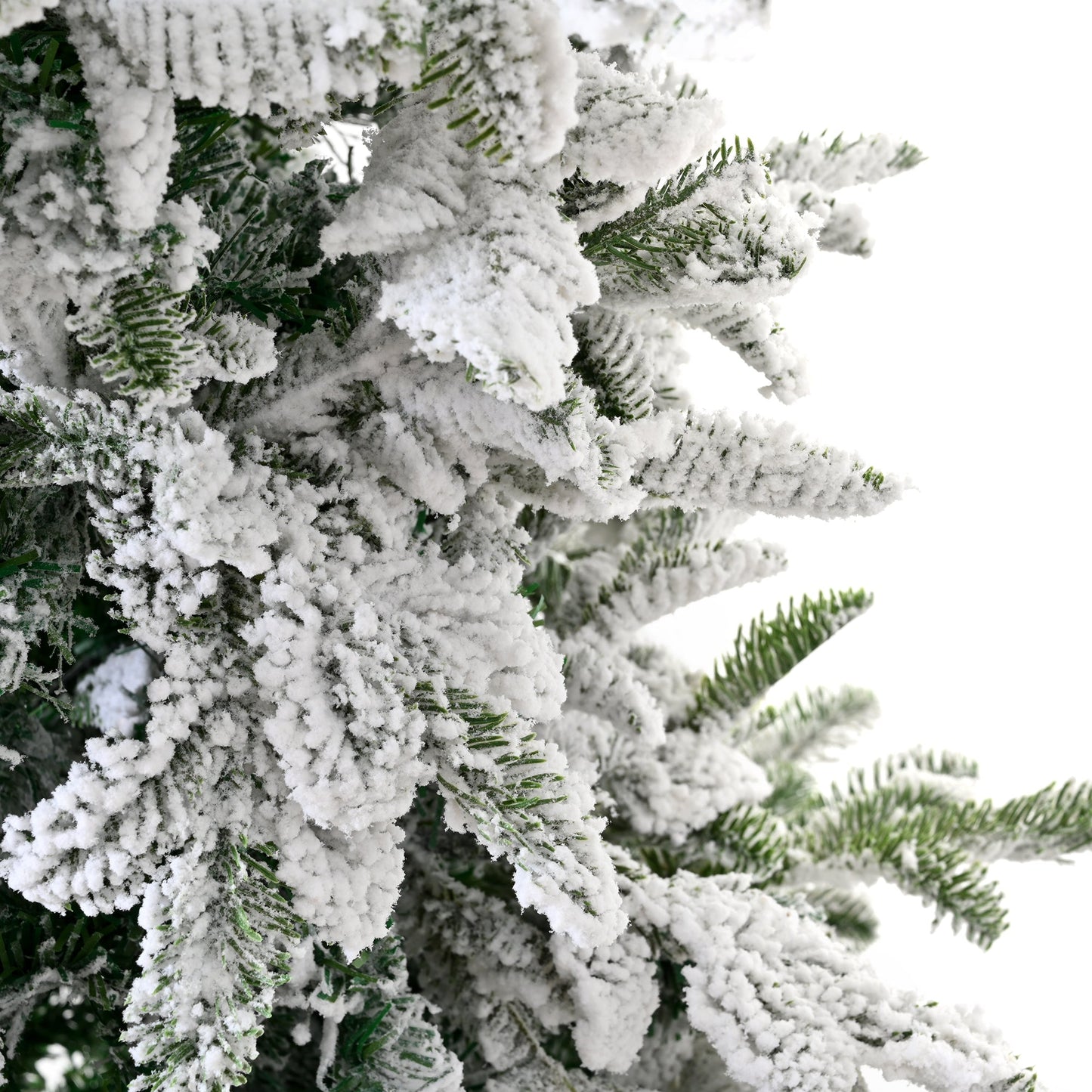 Unlit 7FT Snowy PE PVC Mixed Christmas Tree with Full Branch Tips in
