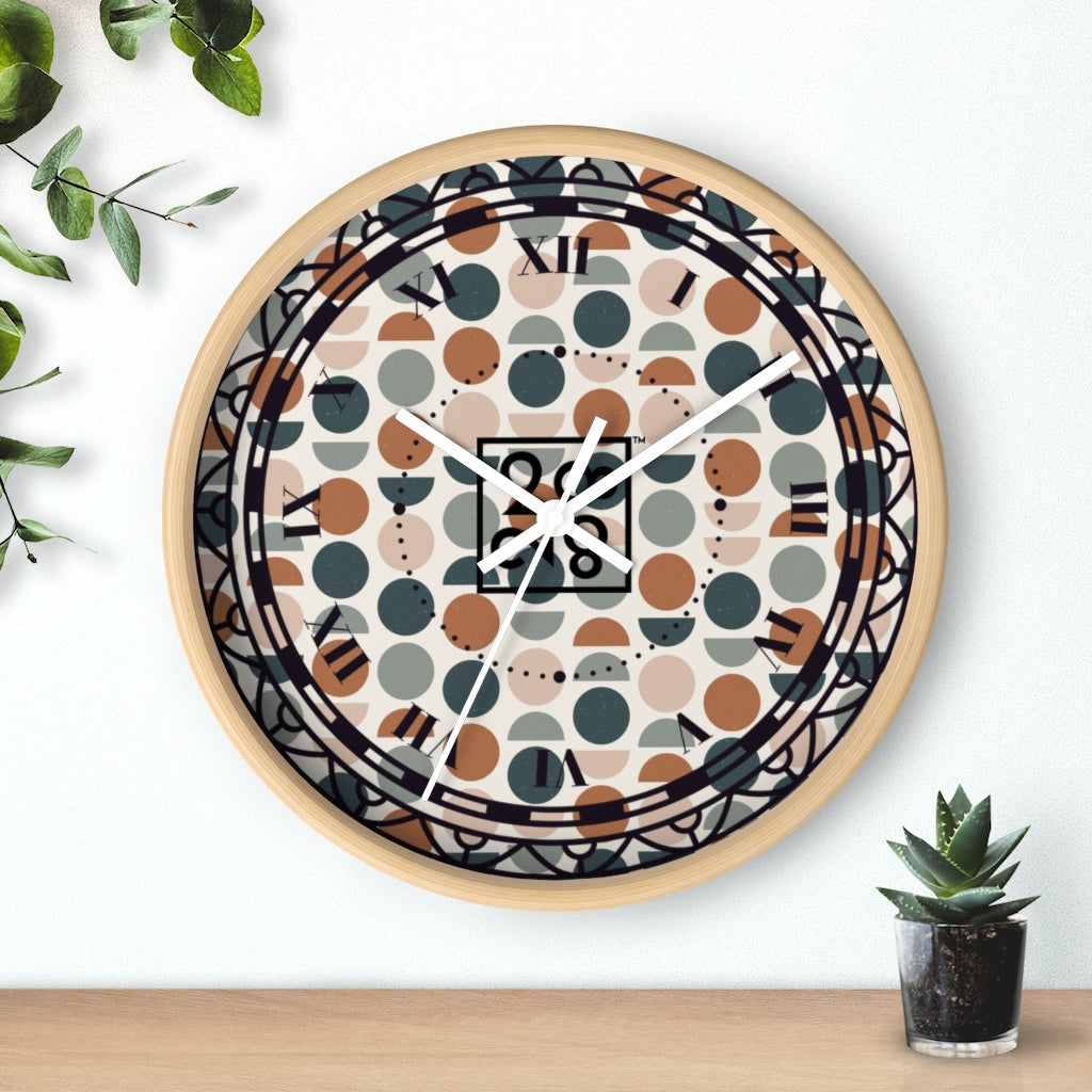 2882Time™ Retro Geometric Wall Clock Collection with Assorted Retro Pattern Designs