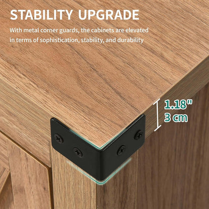 Farmhouse Sideboard Buffet Cabinet with Storage with 4 Doors, 55''