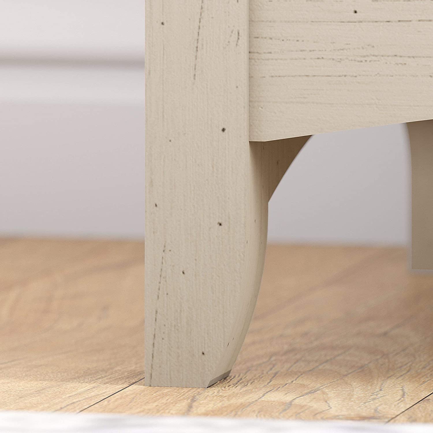 Bush Furniture Salinas 5 Shelf Bookcase in Antique White, Tall Bookshelf, Large Book Shelf for Living Room, Home Office, or Entryway