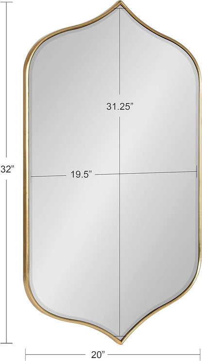Contemporary Tyla Wall Mirror, 20 X 32, Gold Finish, Decorative