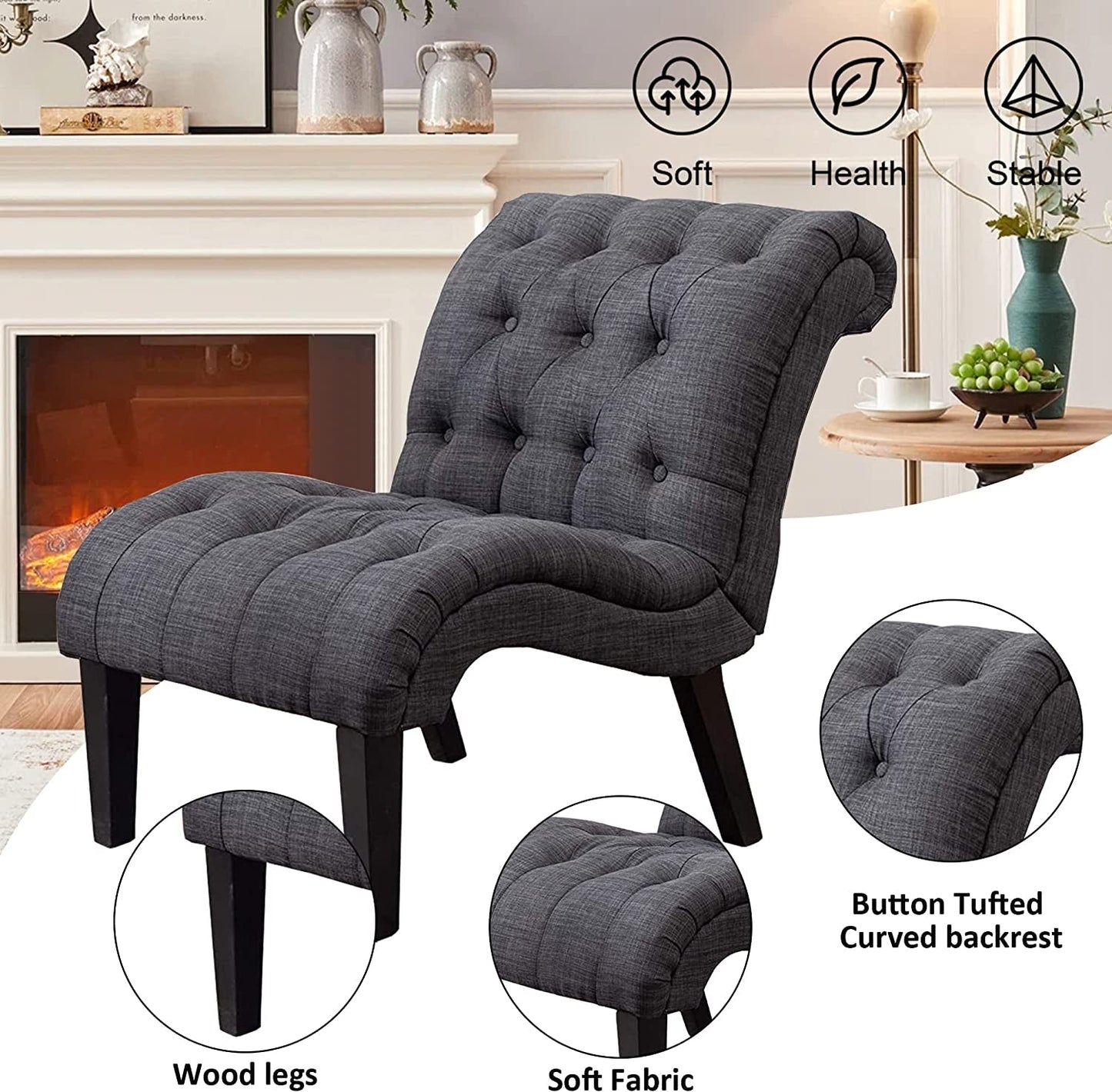 Button Tufted Slipper Chair for Any Room