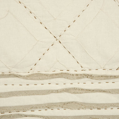 Ivory Geometric Queen Quilt