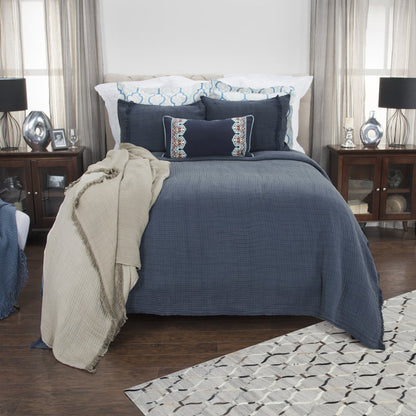 Indigo Checkered King Quilt