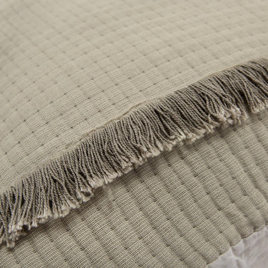 Natural Checkered Queen Quilt