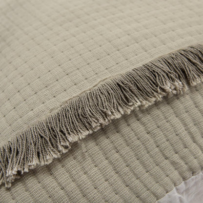 Natural Checkered Queen Quilt