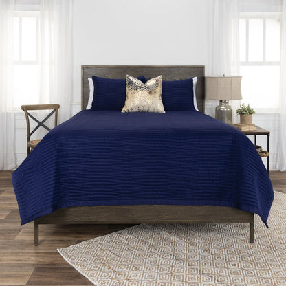 Indigo Geometric Queen Quilt