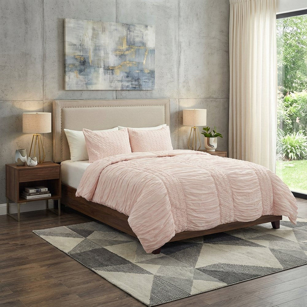 Pink Geometric King Quilt