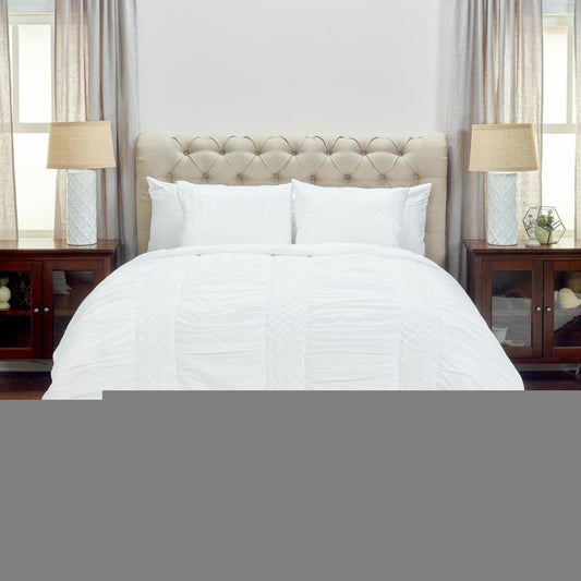 White Geometric Twin Quilt