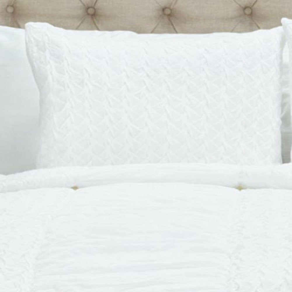 White Geometric Twin Quilt