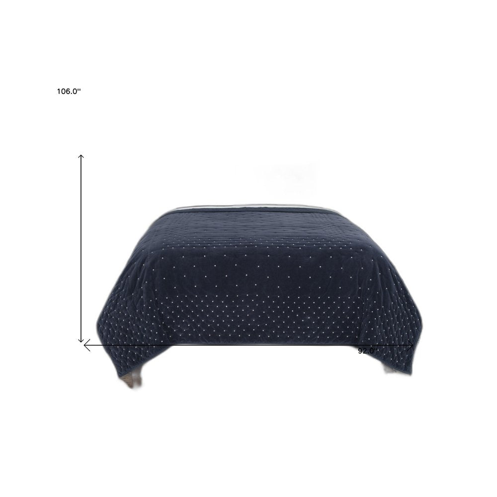 Indigo Polka Dots King Quilt