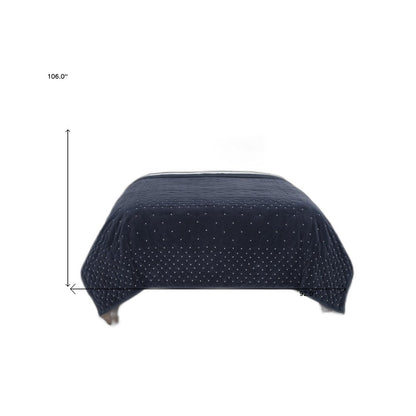 Indigo Polka Dots King Quilt