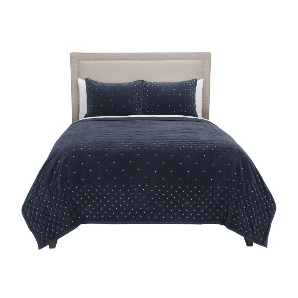 Indigo Polka Dots King Quilt