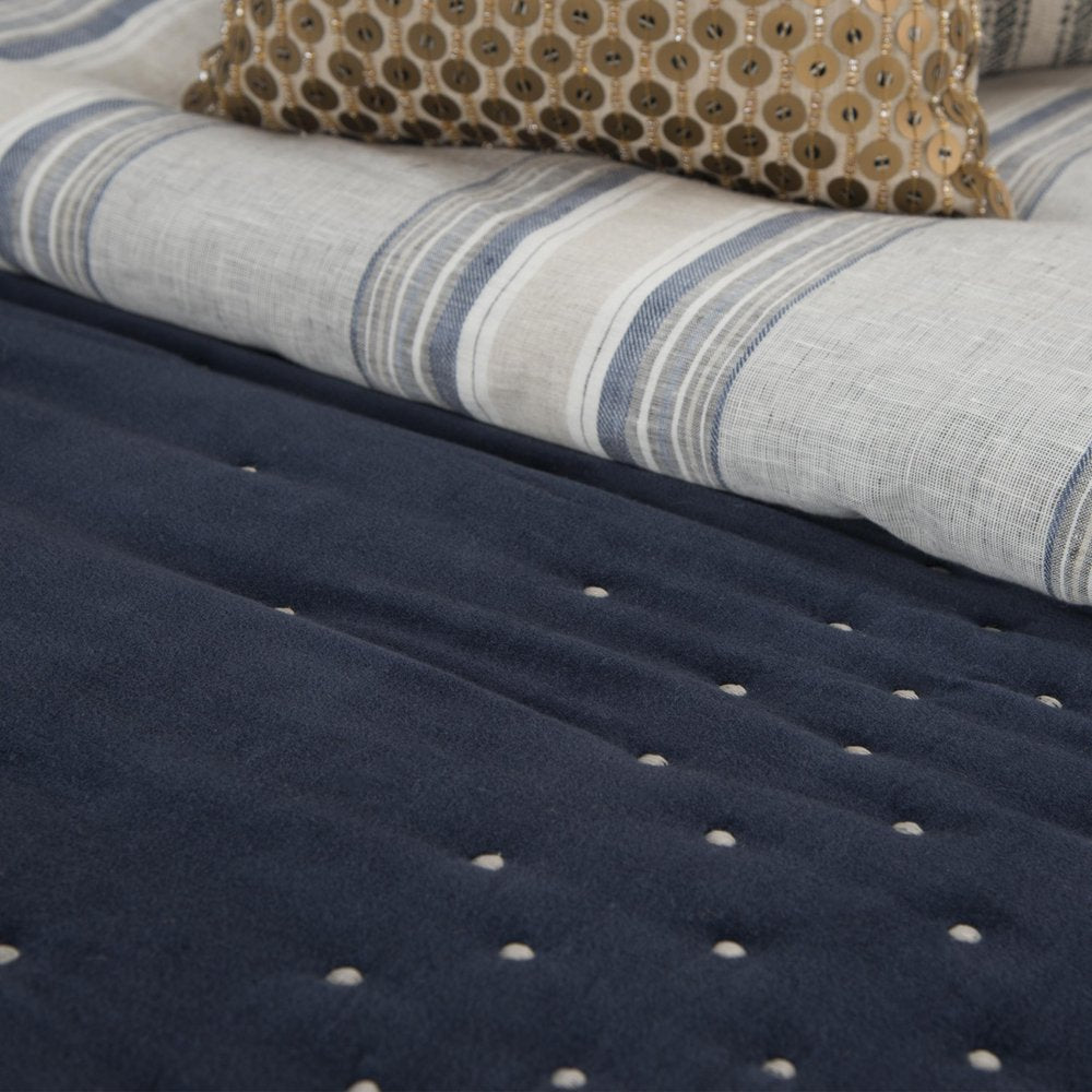 Indigo Polka Dots King Quilt