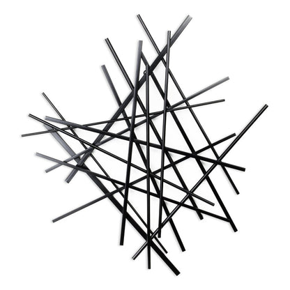 29" X 27" Black Metal Novelty Abstract Hanging Dimensional Sculpture