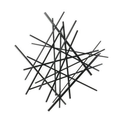 29" X 27" Black Metal Novelty Abstract Hanging Dimensional Sculpture