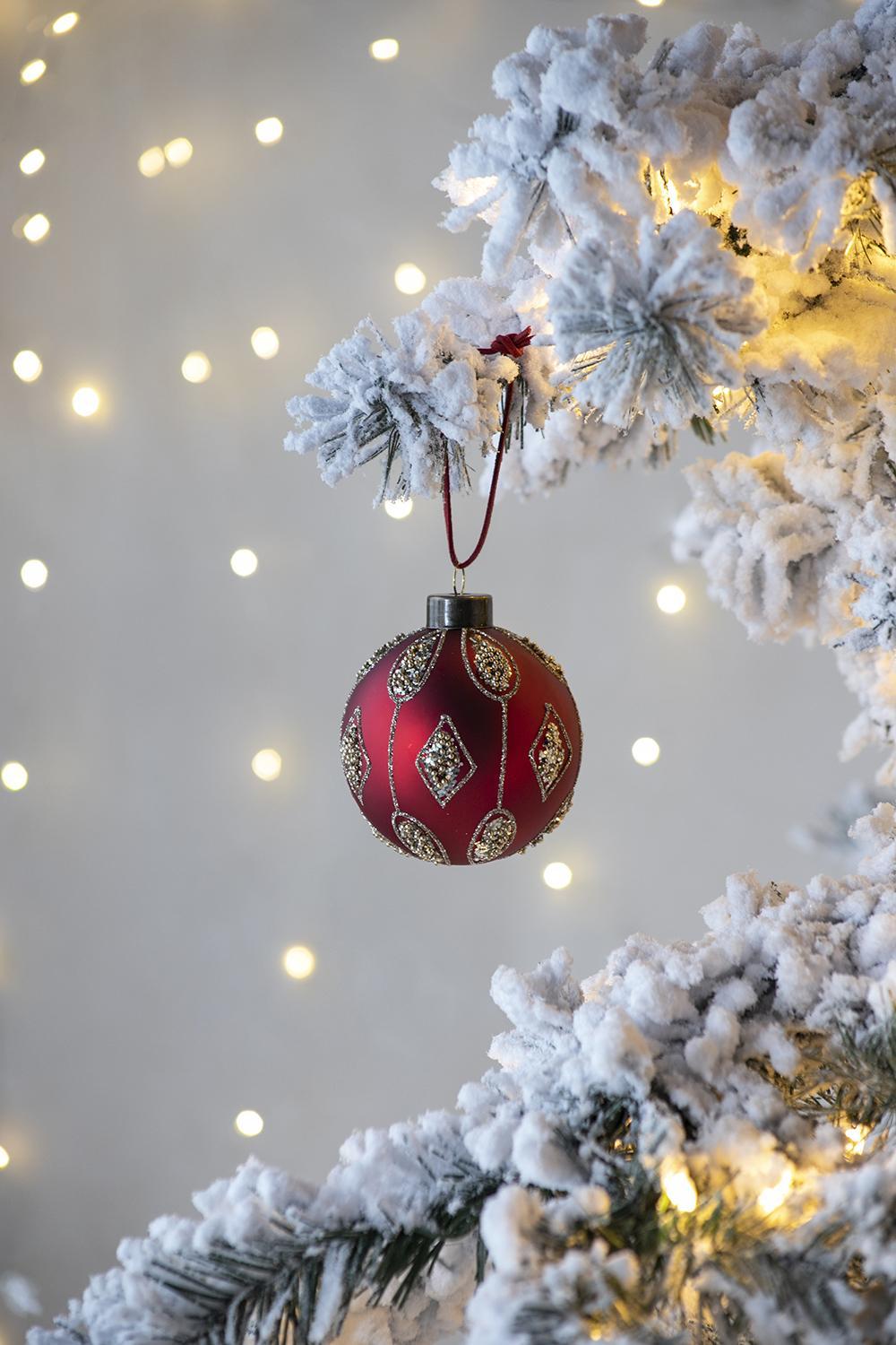 Glass Christmas Ball Ornaments, Decorative Hanging Balls for Tree & Holiday Parties