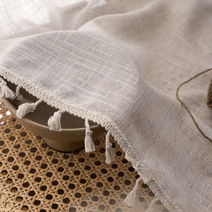 Natural Wood Bohemian Lace Curtain  Light and Privacy