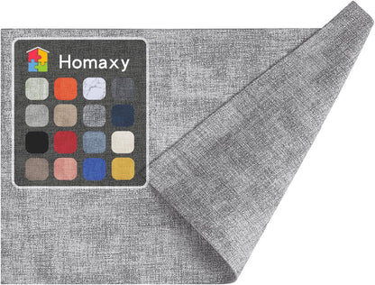 Homaxy Faux Leather Heat Resistant Placemats for Dining Table Set of 6, Waterproof Wipeable Washable PU Table Mats, Easy to Clean Anti-Slip Place Mats, 11.8" X 17", Beige
