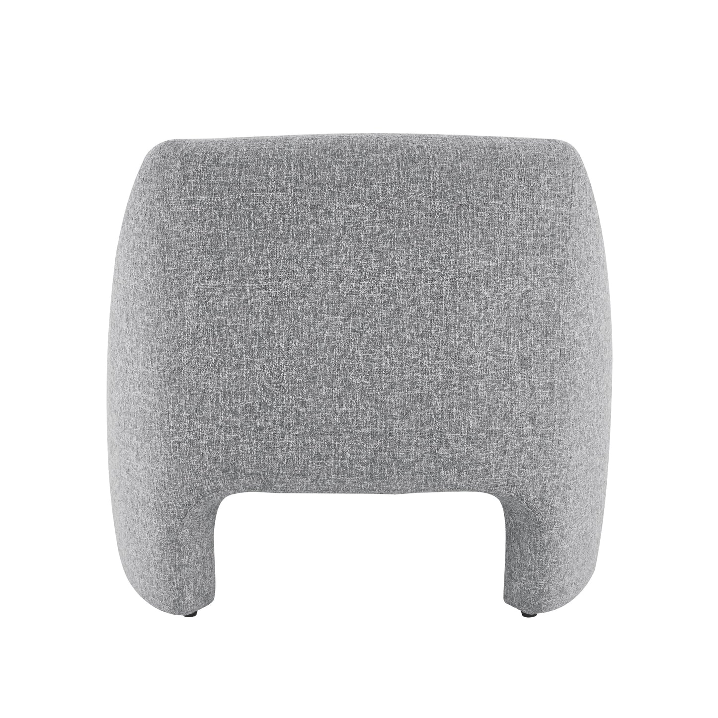 Modern Curved Accent Chair, Upholstered Fabric Armchair, Gray