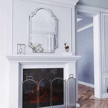 Contemporary Large Arched Wall Mirror, 33.5 X 21.6 with Glass Beveled