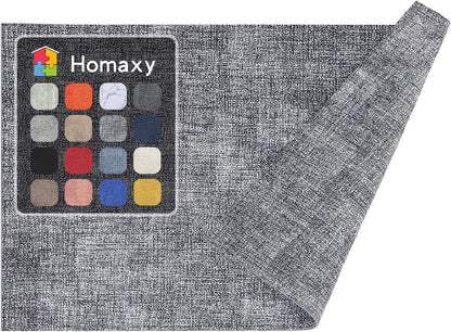 Homaxy Faux Leather Heat Resistant Placemats for Dining Table Set of 6, Waterproof Wipeable Washable PU Table Mats, Easy to Clean Anti-Slip Place Mats, 11.8" X 17", Beige